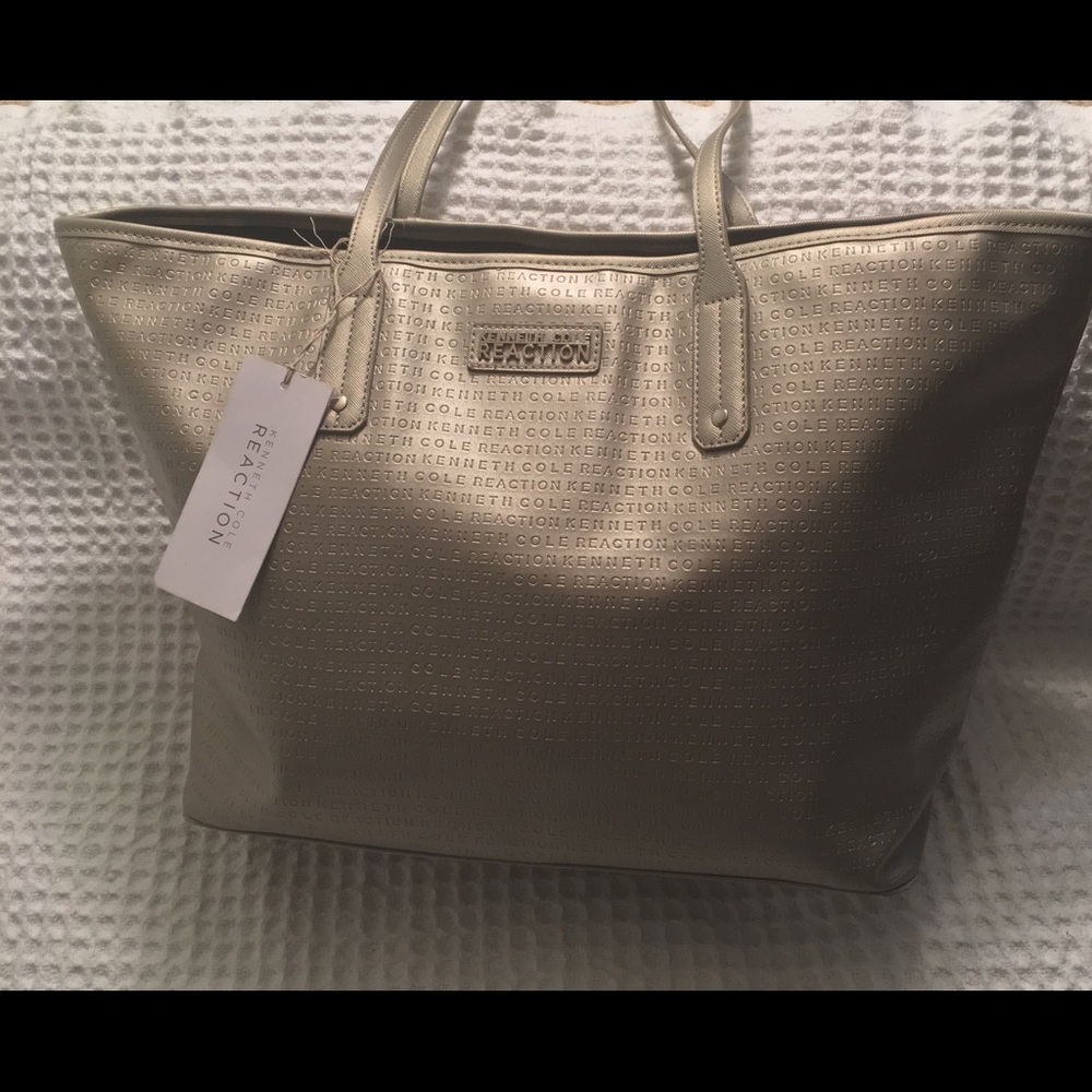 NWT Kenneth Cole Reaction Tote Signature Grey
